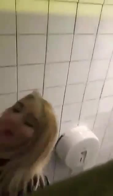 Lesbian teen disgrace at public toilet of night club